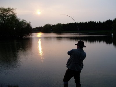 Andy Robinson fishing at sunset
